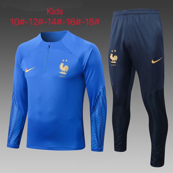 Kinder Trainings-Sweatshirt Frankreich 2023 Blau 4